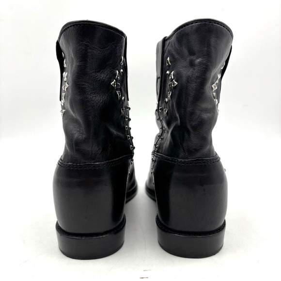 Isabel Marant Cluster Crisi Black Leather Studded Pull On Ankle Boots 6.5 37 - Picture 7 of 16